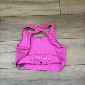 Alphalete revival vault bra hot pink